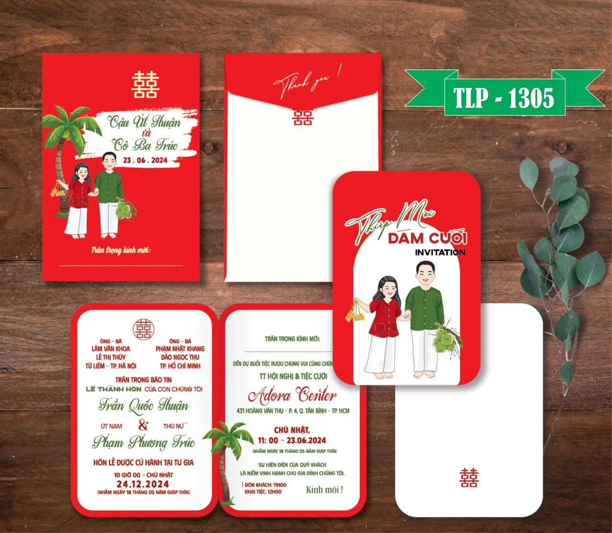 Thiệp cưới Chữ nhật đứng P1305 - 2900D-THIEP-CUOI-CHU-NHAT-DUNG-P1305
