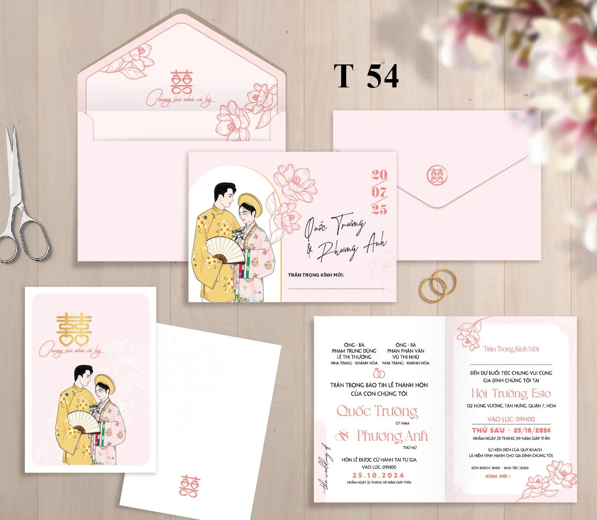 Thiệp cưới Ngang ruột phẳng -không ép kim T54 - 3450D-THIEP-CUOI-NGANG-RUOT-PHANG-KHONG-EP-KIM-T54