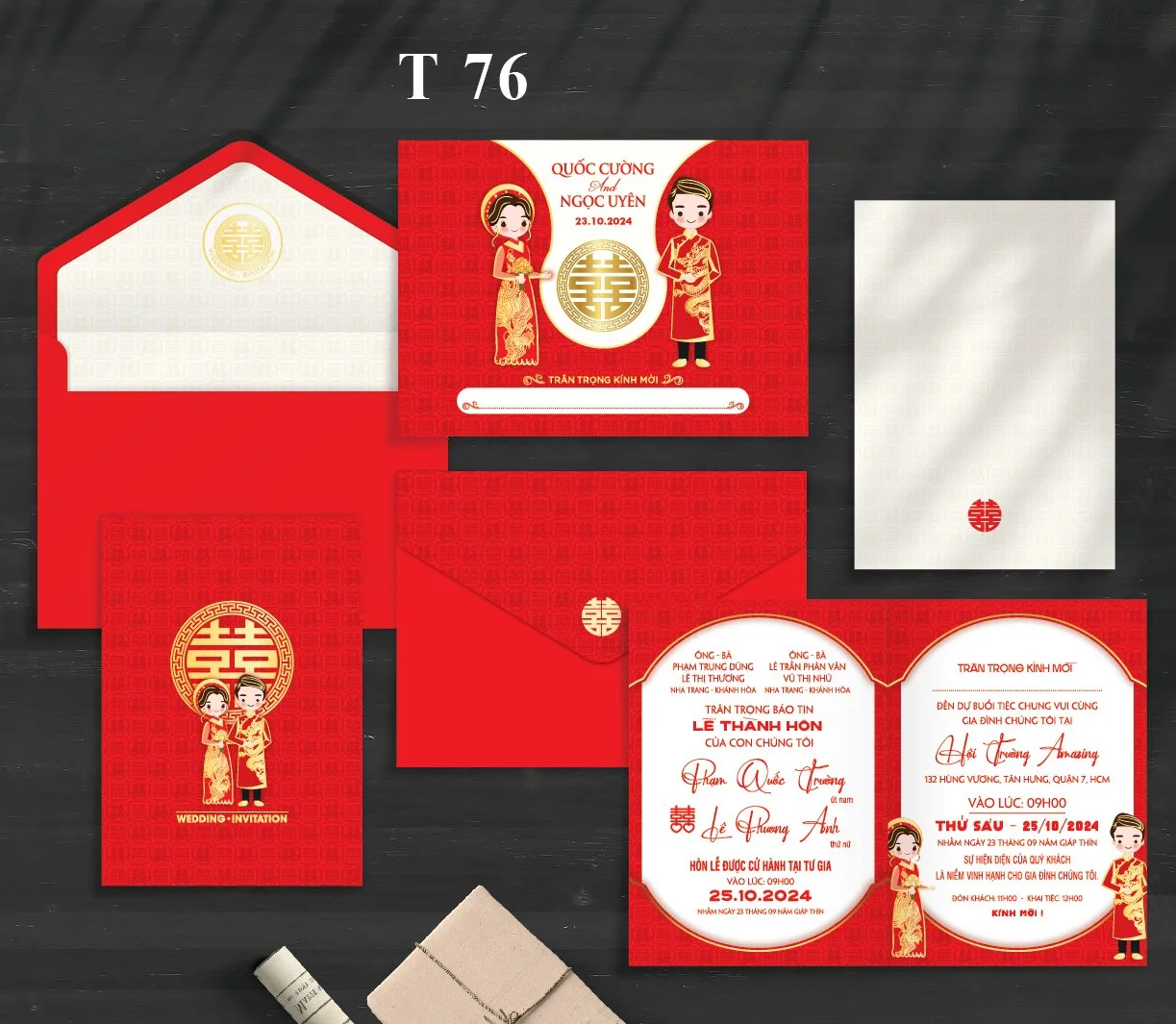 Thiệp cưới Ngang ruột phẳng -không ép kim T76 - 3450D-THIEP-CUOI-NGANG-RUOT-PHANG-KHONG-EP-KIM-T76