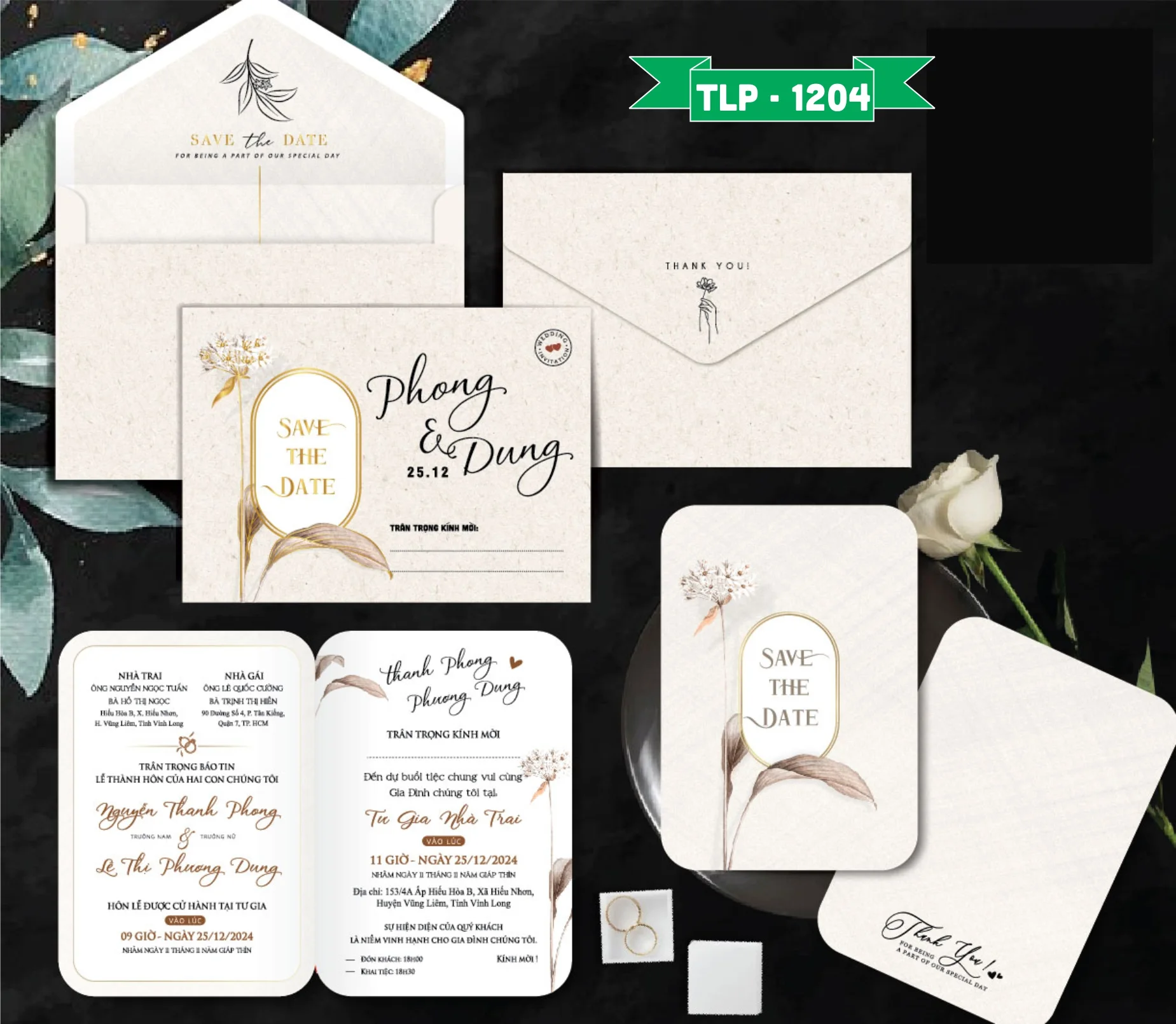 Thiệp cưới ruột bo ép kim P 1204 - 4300D-THIEP-CUOI-RUOT-BO-EP-KIM-P-1204