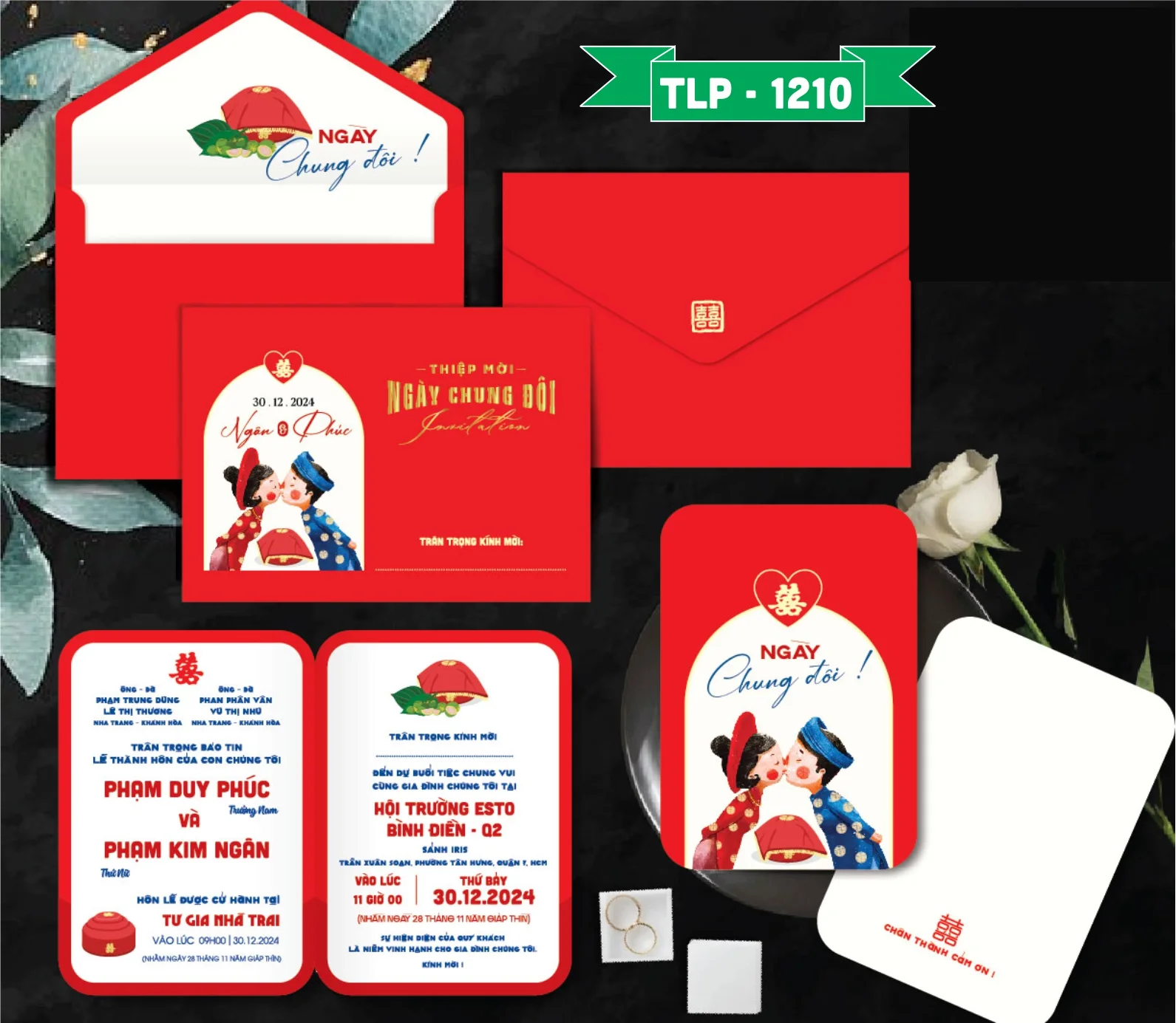 Thiệp cưới ruột bo ép kim P 1210 - 4300D-THIEP-CUOI-RUOT-BO-EP-KIM-P-1210