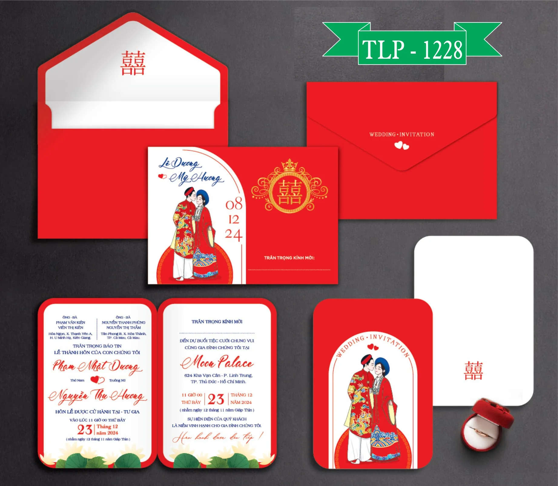 Thiệp cưới ruột bo ép kim P 1228 - 4300D-THIEP-CUOI-RUOT-BO-EP-KIM-P-1228