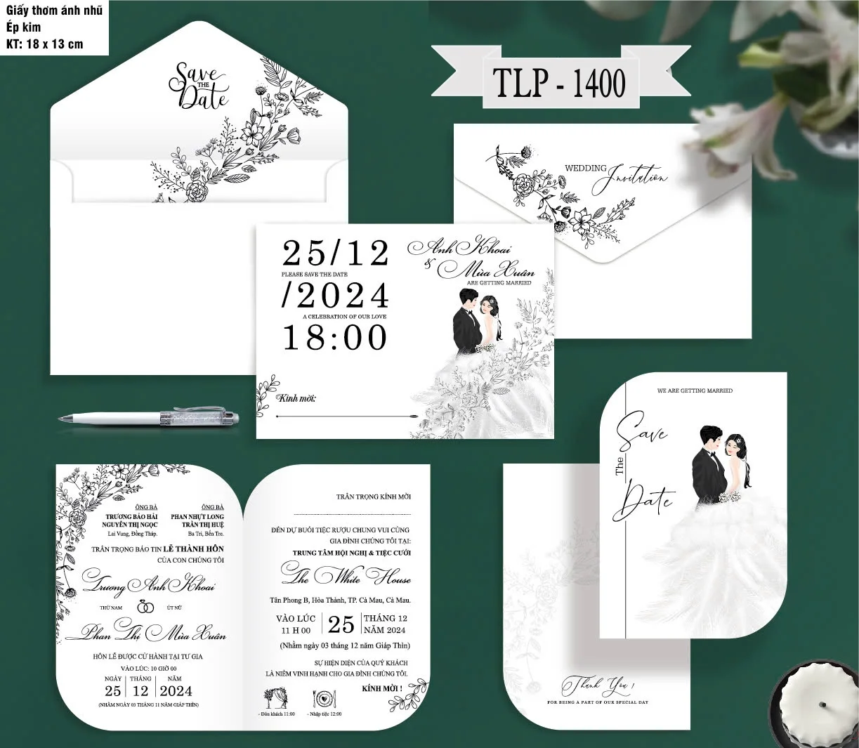 Thiệp cưới Ánh kim thơm P1400 - 5300D-THIEP-CUOI-ANH-KIM-THOM-P1400