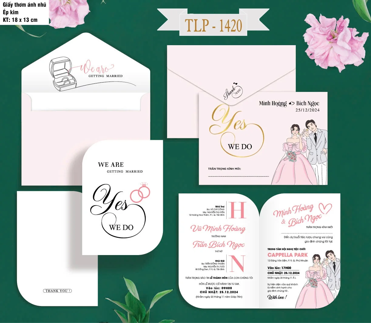 Thiệp cưới Ánh kim thơm P1420 - 5300D-THIEP-CUOI-ANH-KIM-THOM-P1420